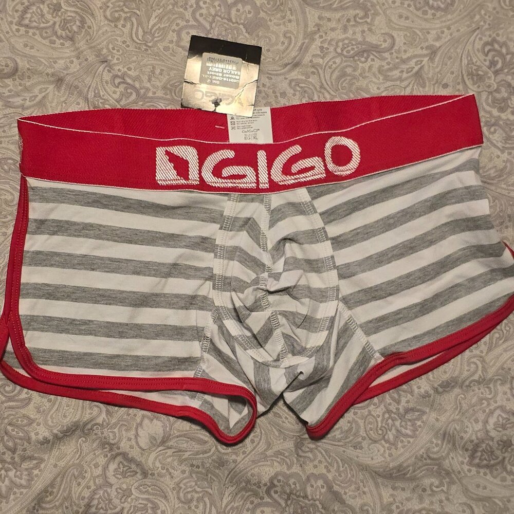 Gigo Men's Boxer Brief / Trunk - Gray striped - XL - NWT